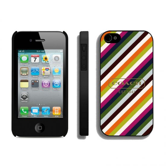 Coach Stripe Multicolor iPhone 4 4S Cases AUB | Women - Click Image to Close